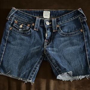 True Religion Dark Blue Denim Shorts
